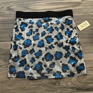 Leopard sequin skirt